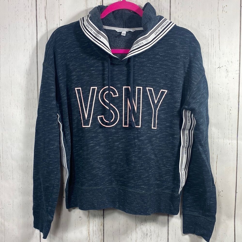 Victorias Secret Angel Full Zip Womens Gray White Sweatshirt